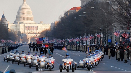 Harley-Davidson leads the way at President Barack Obama's inauguration parade with new Tri Glide Ultra Classic